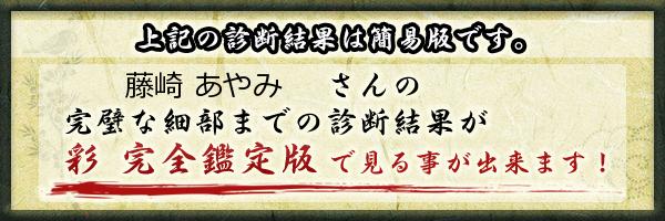 藤崎 あやみさんの診断結果 姓名判断 彩
