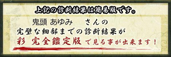 鬼頭 あゆみさんの診断結果 姓名判断 彩