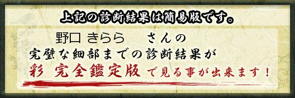 野口 きららさんの診断結果 姓名判断 彩