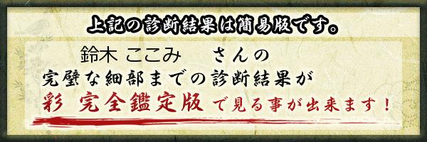 鈴木 ここみさんの診断結果 姓名判断 彩
