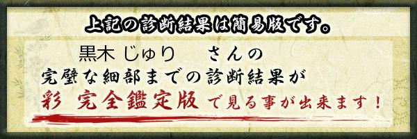黒木 じゅりさんの診断結果 姓名判断 彩