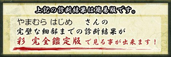やまむら はじめさんの診断結果 姓名判断 彩