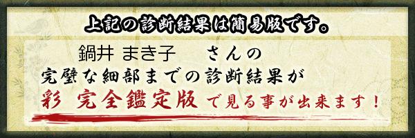 鍋井 まき子さんの診断結果 姓名判断 彩