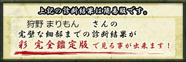 狩野 まりもんさんの診断結果 姓名判断 彩