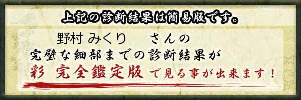 野村 みくりさんの診断結果 姓名判断 彩