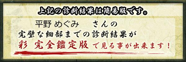 平野 めぐみさんの診断結果 姓名判断 彩