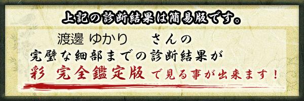 渡邊 ゆかりさんの診断結果 姓名判断 彩