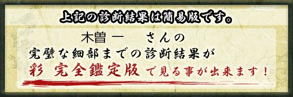 木曽 一さんの診断結果 姓名判断 彩