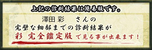澤田 彩さんの診断結果 姓名判断 彩