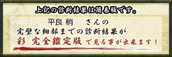 平良 梢さんの診断結果 姓名判断 彩