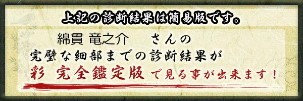 綿貫 竜之介さんの診断結果 姓名判断 彩