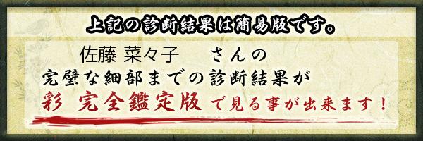 佐藤 菜々子さんの診断結果 姓名判断 彩