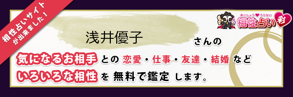 浅井 優子さんの診断結果 姓名判断 彩